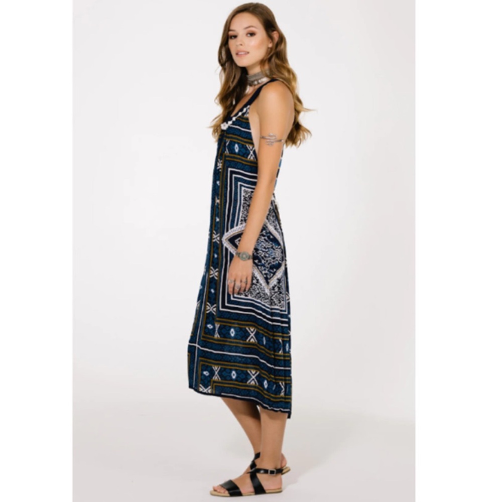 RAGA Riviera Maya Pom Pom Halter Neck Open Strappy Back Sundress Midi Medium - Picture 12 of 12
